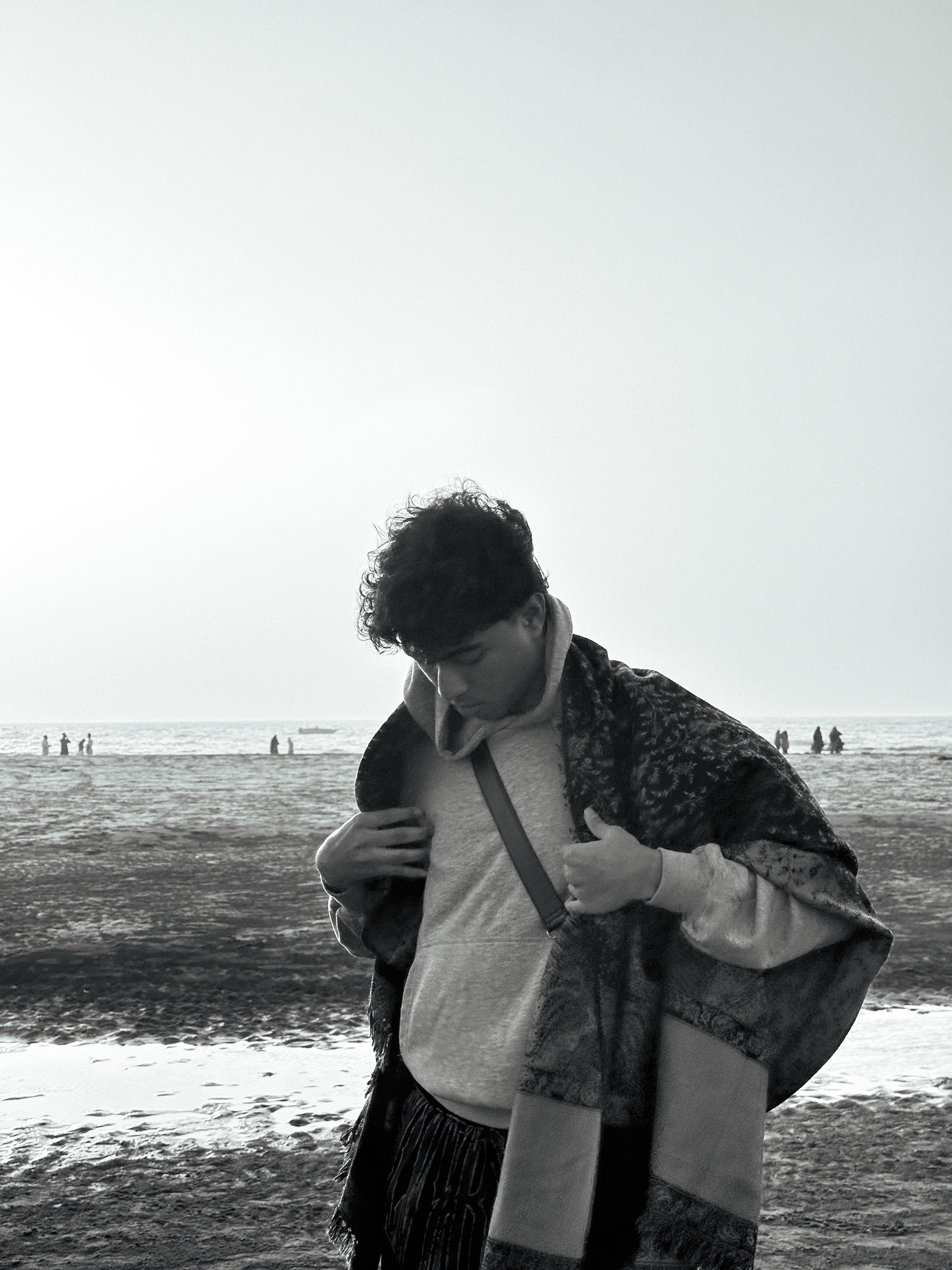 Draped shawl on the beach